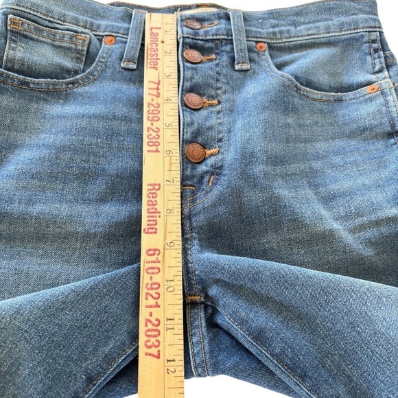 Madewell Womens 10" High Rise Skinny Jeans Sz 27 Button Fly Medium Wash Stretch - Picture 9 of 14